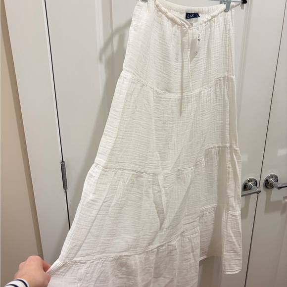 GAP White Cotton Tiered Maxi Skirt - Picture 4 of 4